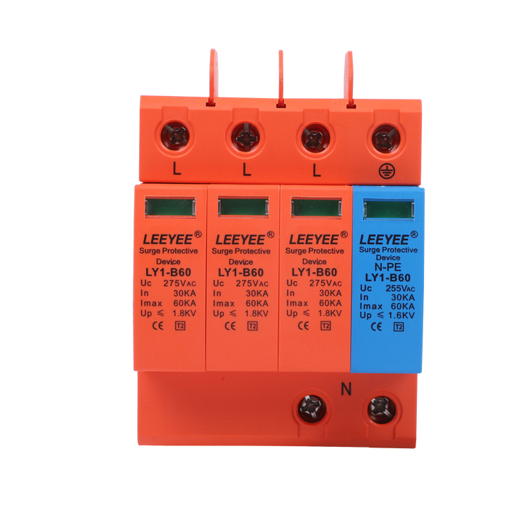 MOV Varistor Type 60kA 3P NPE 275V AC Spd Surge Arrester Device