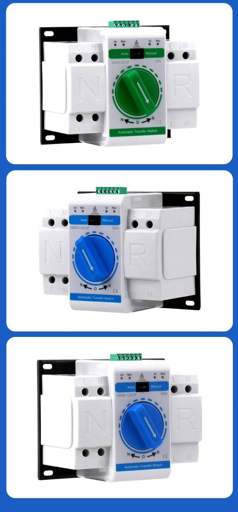 2 Pole 63A/125A ATS Automatic Transfer Switch
