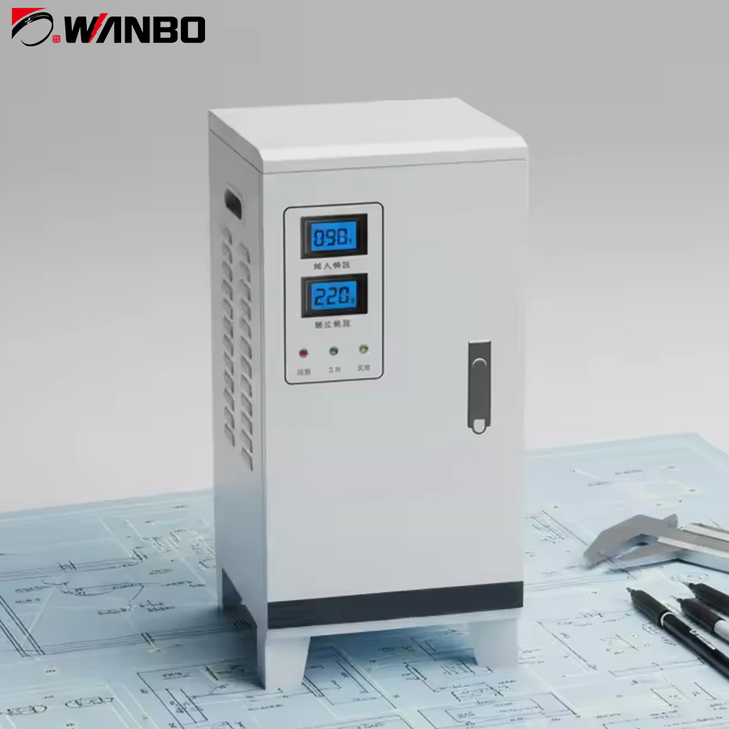 Wanbo-117 Custom Logo Design Single Phase Servo Motor Control TND SVC Stabilizer Digital Display High Efficiency 0.98 50/60Hz