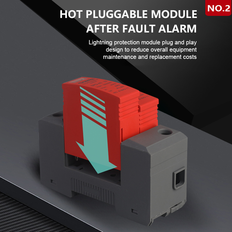 LONG TAI SPD-40 T2 3P DC Surge Protective Device 1000VDC 2.4kV 20kA Gray Shell Factory Direct Solar System CE DIN Rail Mount
