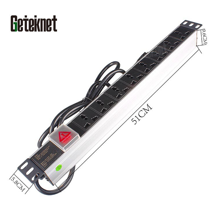 Geteknet OEM ODM Data Center 19 Inch Vertical PDU German EU C13 C19UK Intelligent Smart Rack Mount Power Socket Strip Distribution Unit PDU Unit for Cabinet
