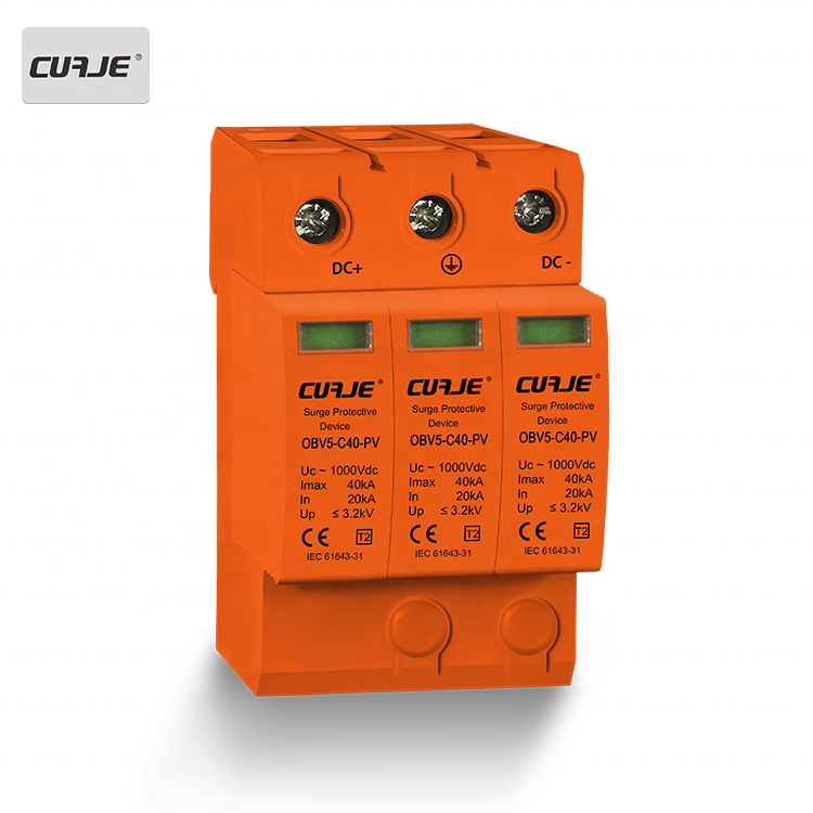 Solar PV 20KA - 40KA 2P 3P DC 500V 600V 800V 1000V Surge Protector Arrester Surge Protective Device SPD