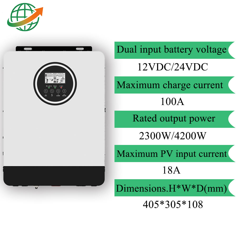 All-in-One Inverter Charger 2300W 4200W Surge, 12V 24V Dual Voltage, Lifepo4 Lithium Battery Compatible