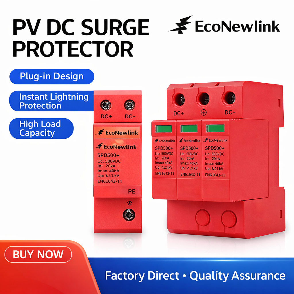 Photovoltaic DC Surge Protector 40kA 80kA Lightning Protection Device Distribution Box Model SD SPD-40
