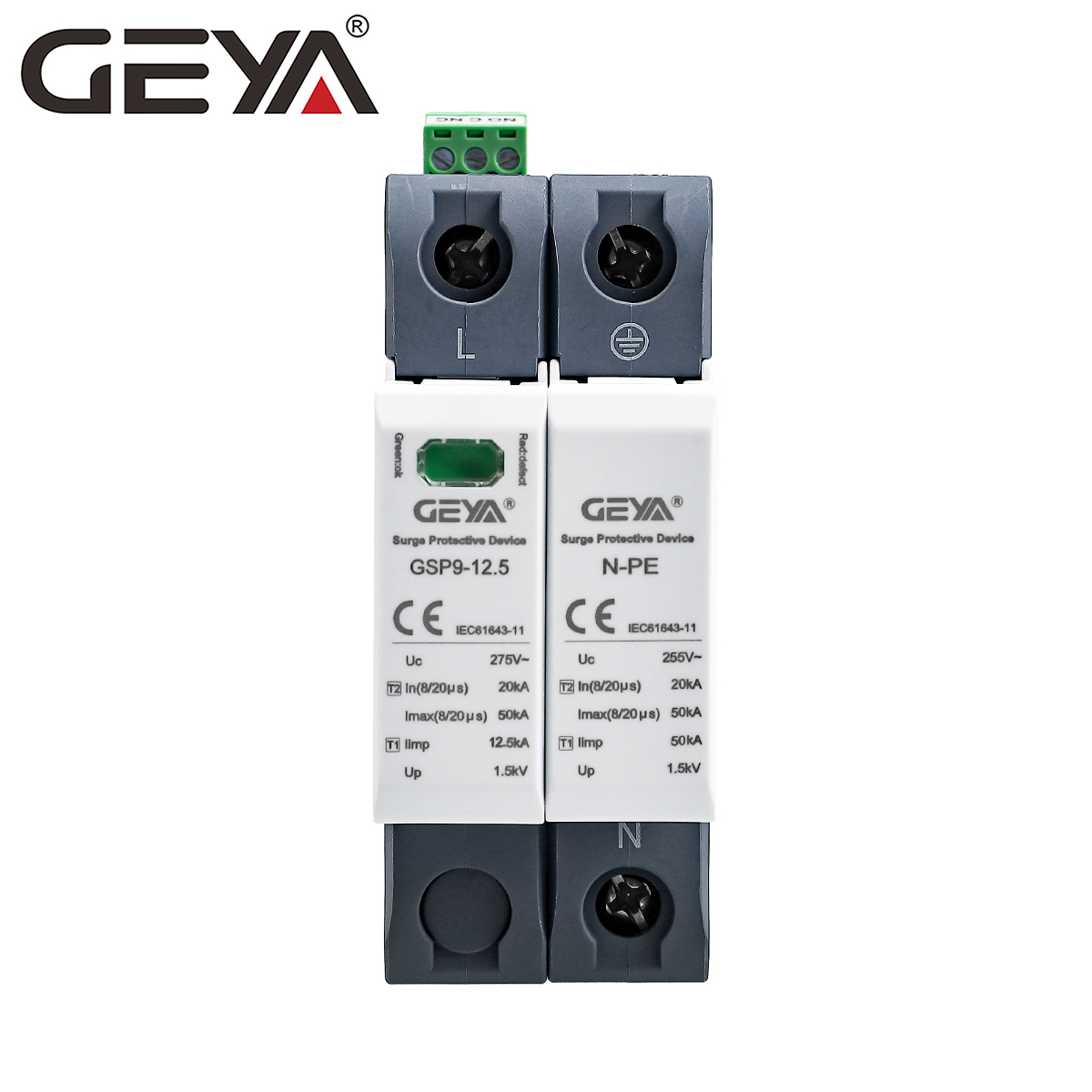 GEYA GSP9-12.5 1P+N 12.5KA SPD Surge Protective Device 5v Surge Protective Device