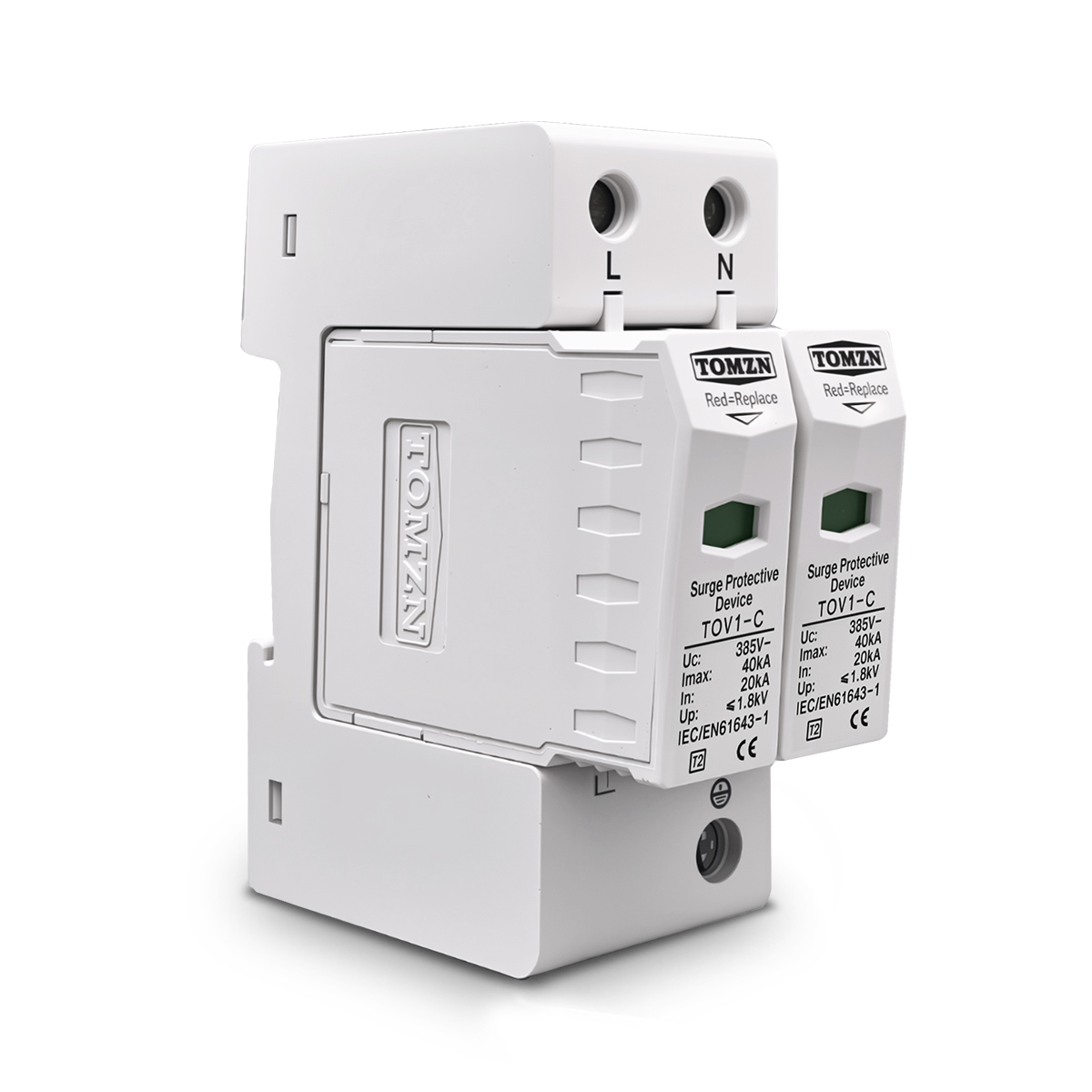 TOMZN AC SPD 2P 20KA~40KA 275V House Surge Protector protection Protective Low-voltage Arrester Device