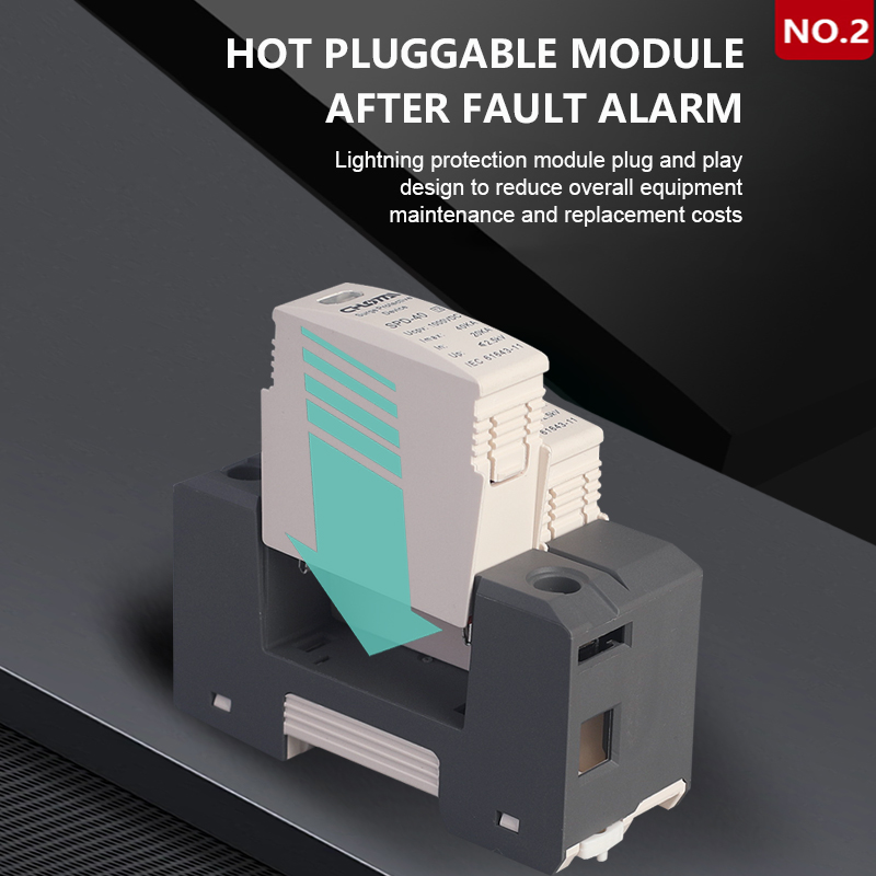 LONG TAI SPD-40 1P T2 Type DC Surge Protective Device 1000VDC 20KA Two-tone Shell Factory Direct PV Solar System CE DIN Rail