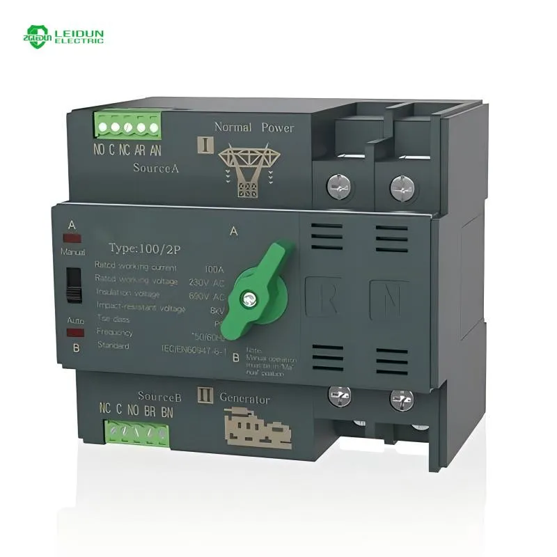 2p DIN Rail Uninterruptible Dual Power Supply ATS Dual Power Automatic Transfer Switch