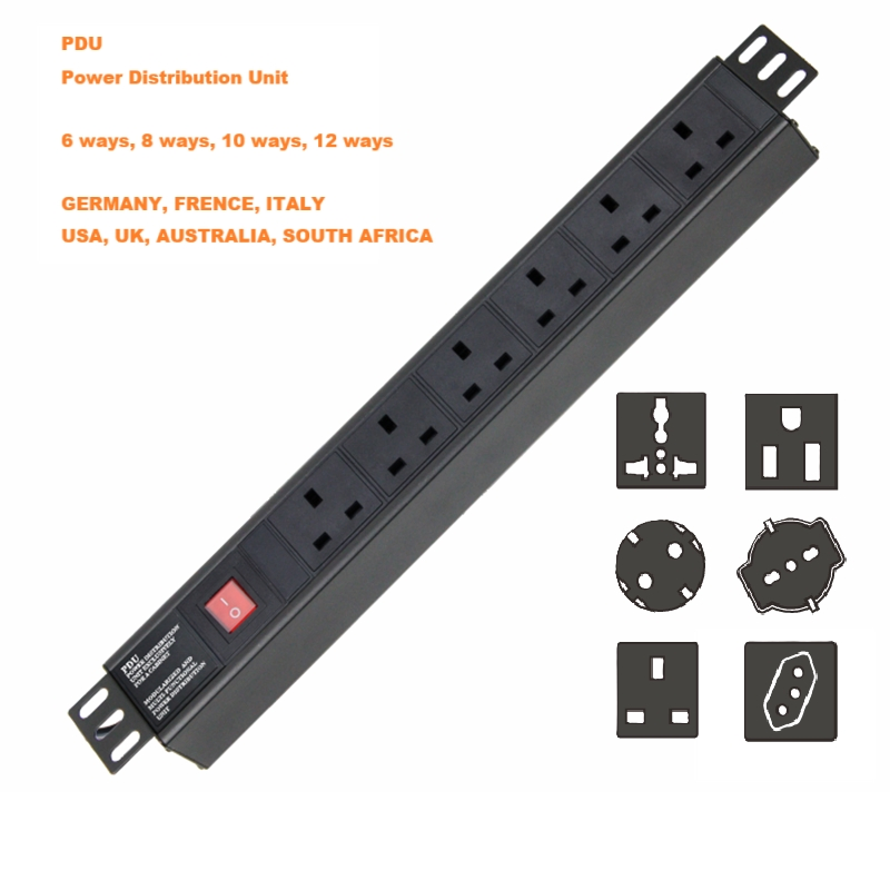 Reliable 19-Inch Rack PDU with 6, 8, 10, and 12 Socket Options Power Distribution Unit for Server Racks