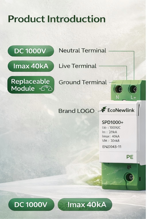 Factory Direct GSP9/GSP9-C40PV Photovoltaic DC SPD Primary Lightning Protection Surge Protector 3P 40KA