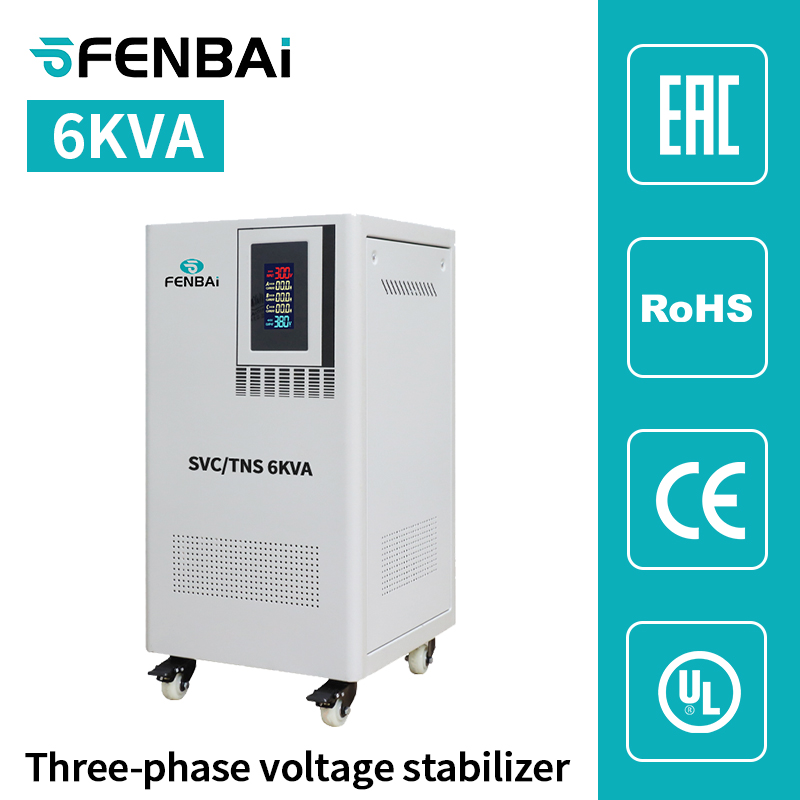 FENBAI TNS-6KVA Automatic Voltage Regulator 380V AC Voltage Stabilizer with Copper Material and Efficiency 600W
