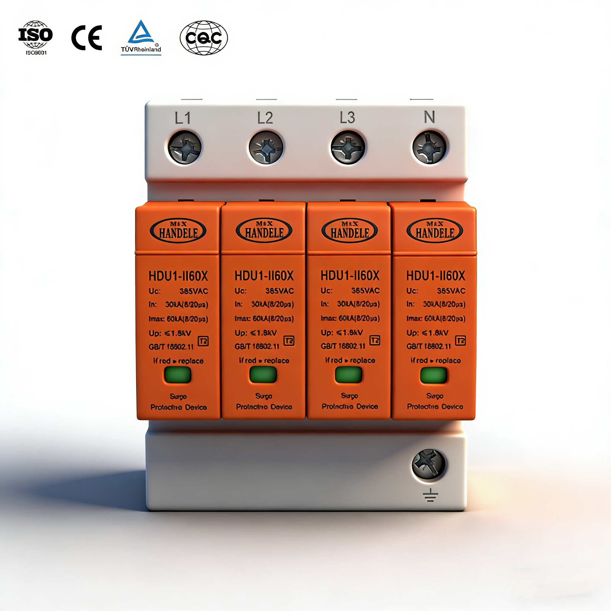 Factory Hot Sale T2 CE Certified Transient Voltage HDU1-II40X 385V 40KA 4POLE Surge Suppressor Voltage Protector