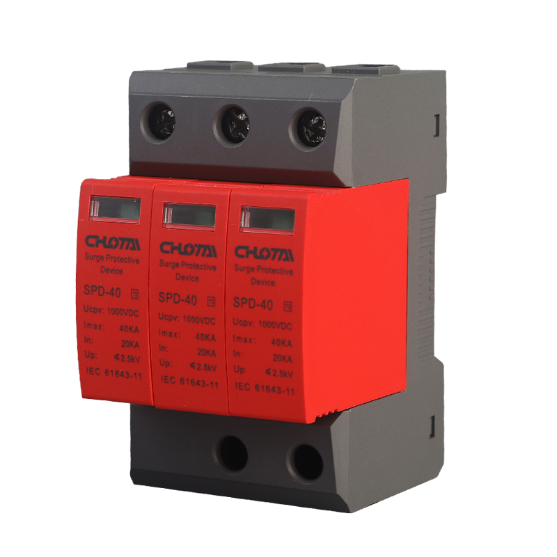 LONG TAI SPD-40 T2 3P DC Surge Protective Device 1000VDC 2.4kV 20kA Gray Shell Factory Direct Solar System CE DIN Rail Mount