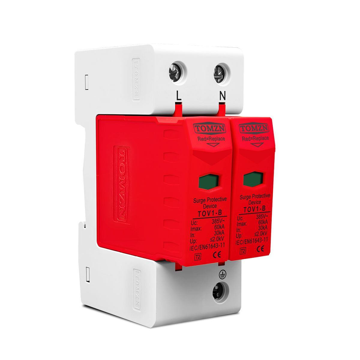 TOMZN AC SPD 2P 20KA~40KA 275V House Surge Protector protection Protective Low-voltage Arrester Device