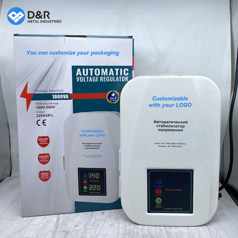 D&amp;R 220V Automatic Voltage Regulator Wide Voltage Input AVR 500VA-6000VA Wall-Mounted Single Phase Stabilizer for Home Use