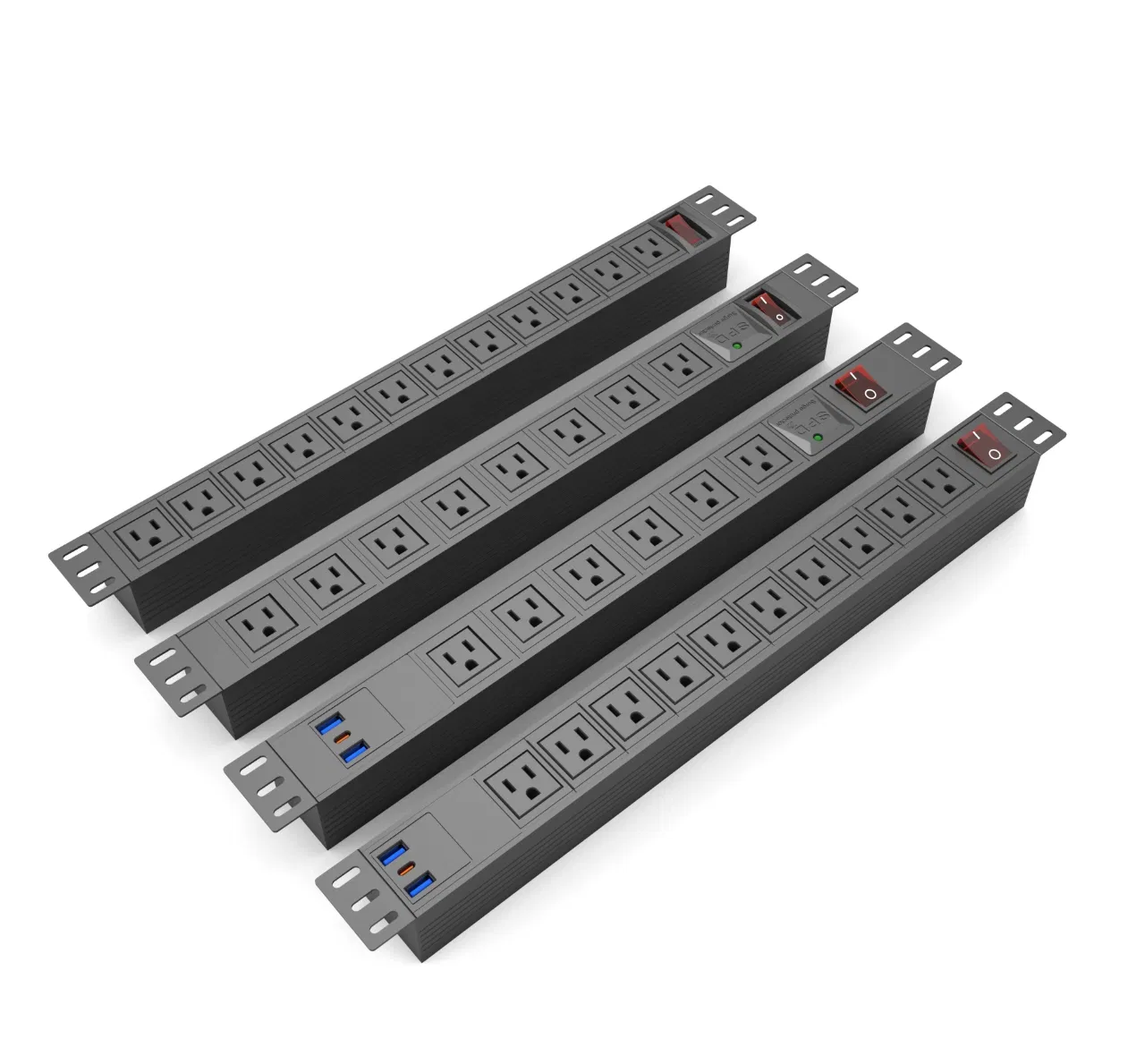 Rack Mount Metered Power Distribution Unit Industrial Surge Protector PDU