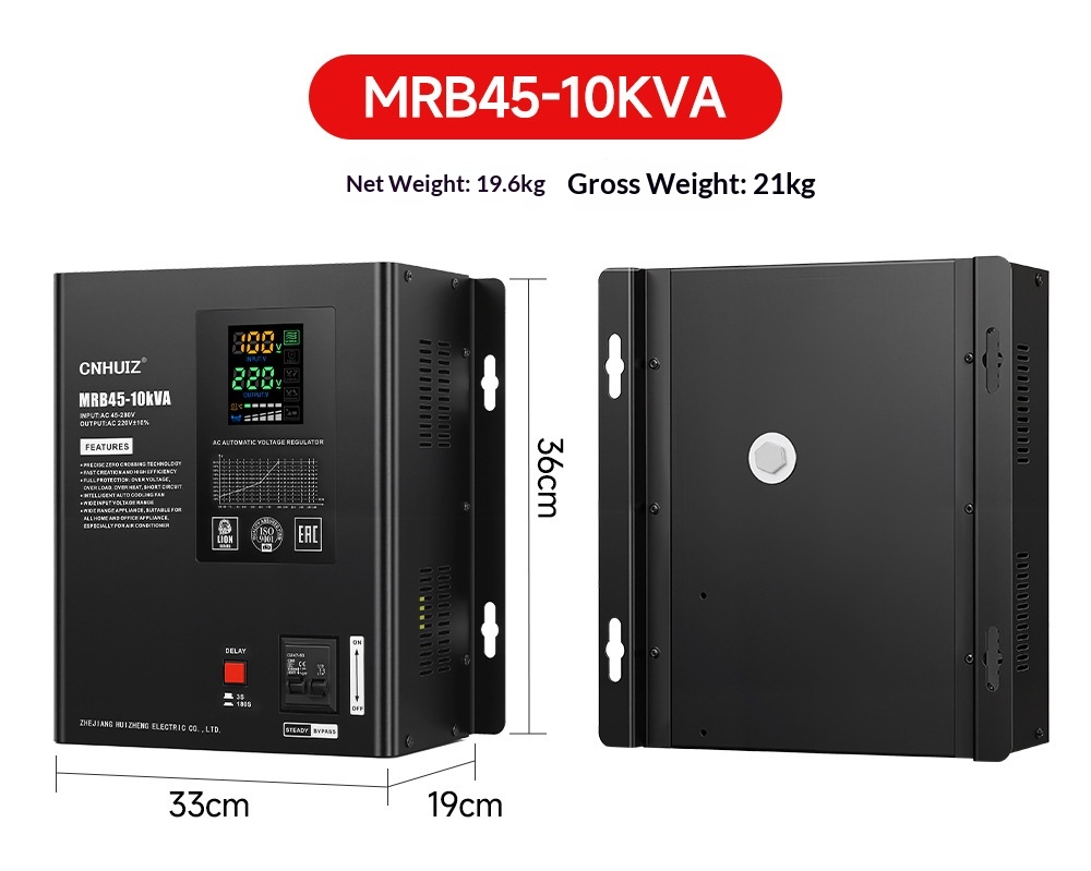 Fully Automatic Household 220V Voltage Stabilizer ultra Low Voltage 45-280V AC air Conditioner Regulated Power Supply 10KVA LED