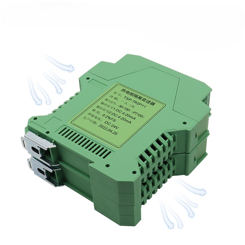 TSP-TR Thermal Resistance Isolation Transmitter PT100/Cu50/Ni100 4-20mA/0-10V 3-Way Isolation DIN Rail Mount