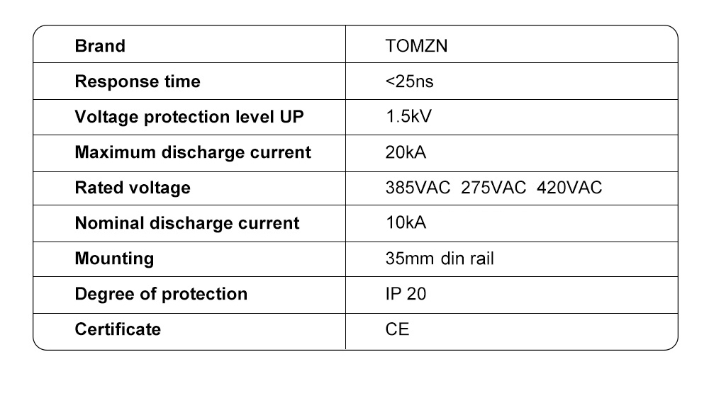 AC SPD 2P 20KA~40KA 275V House Surge Protector protection Protective Low-voltage Arrester Device