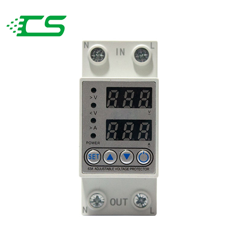 Adjustable Automatic Rail Mount Output Stabilizer DC Single Phase Current Over Under Voltage Protector with Current Protection