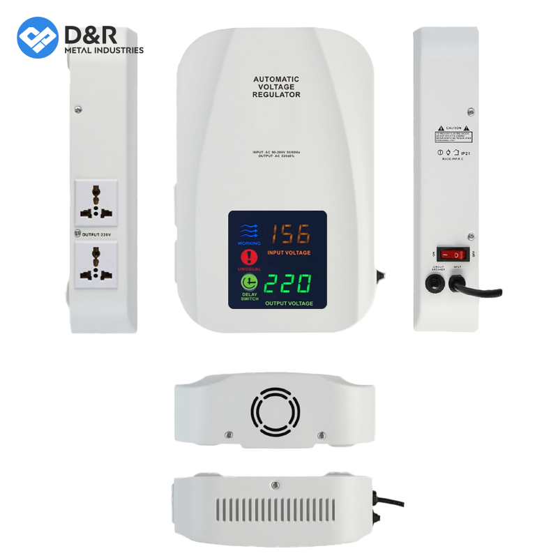D&amp;R 220V Automatic Voltage Regulator Wide Voltage Input AVR 500VA-6000VA Wall-Mounted Single Phase Stabilizer for Home Use
