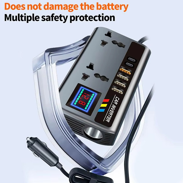 Car Inverter 12v24v Car Converter 220V Fast Charging Ports Portable Automotive Charger Inverter 3 USB Ports Car Charger