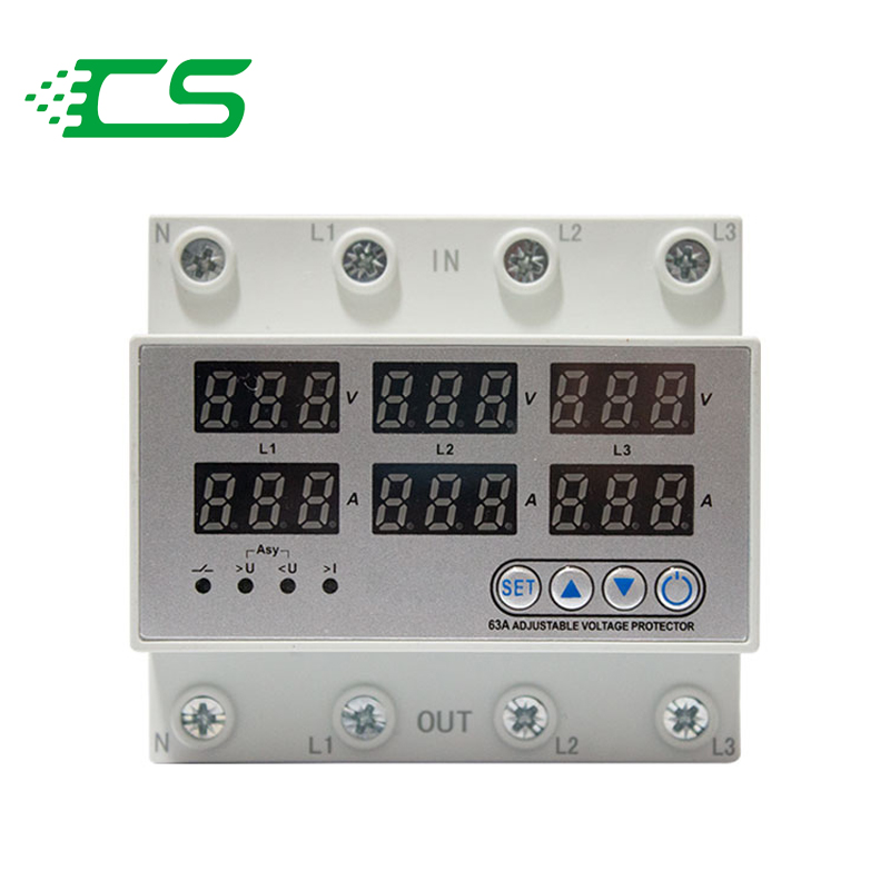 Adjustable Automatic Rail Mount Output Stabilizer DC Single Phase Current Over Under Voltage Protector with Current Protection