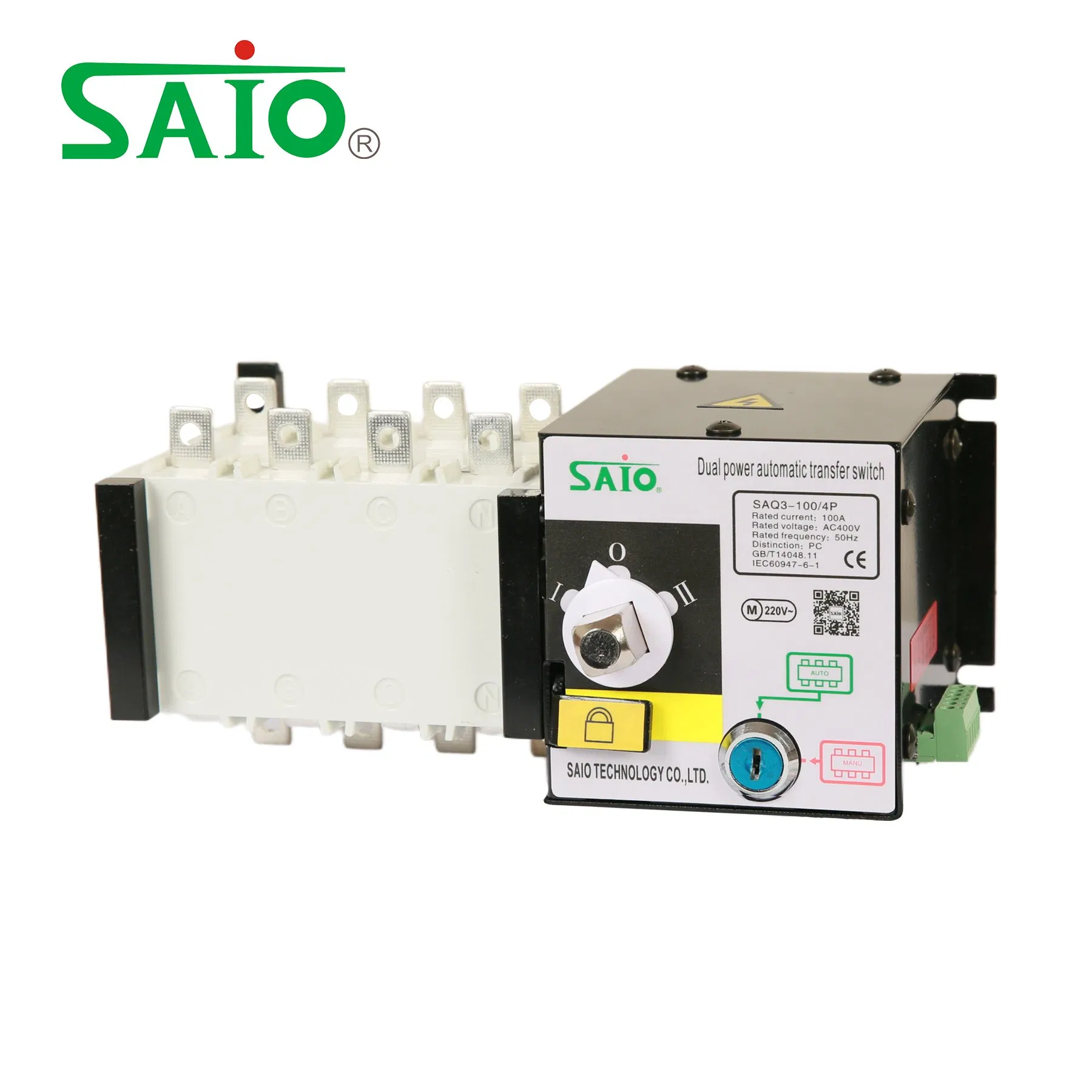 Free Samples ATS Saq3-100 Mico-off Type CB-Class Dual Power Automatic Transfer Switch ATS