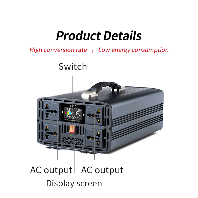 Fonsoul 8000W Pure Sine Ware Inverter Handheld 4 Universal Chargers for Home &amp; Automotive Industry Use Car Power
