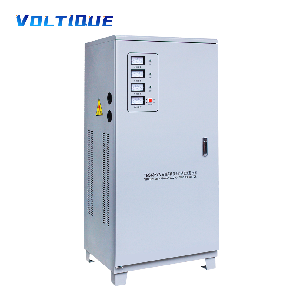 VOLTIQUE YKTNS-60kVA Automatic Three Phase High Precision LCD Display Voltage Regulator (SVC AC Stabilizer) 50/60Hz IP20
