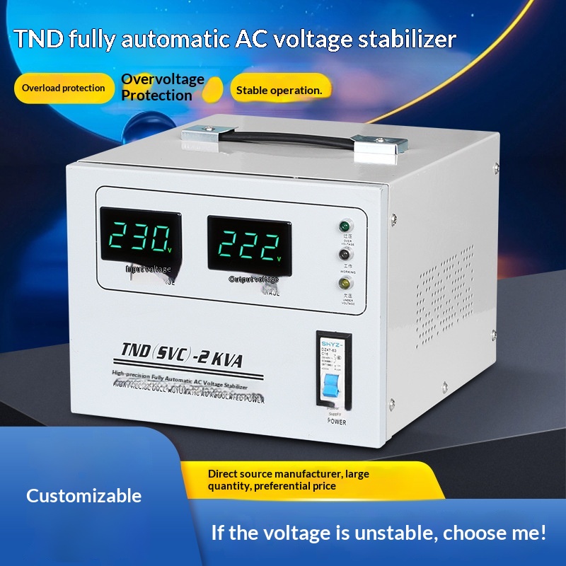 Household Single-Phase Fully Automatic AC Voltage Stabilizer 220V 5KW-60KW Customizable Voltage Wall-Mounted