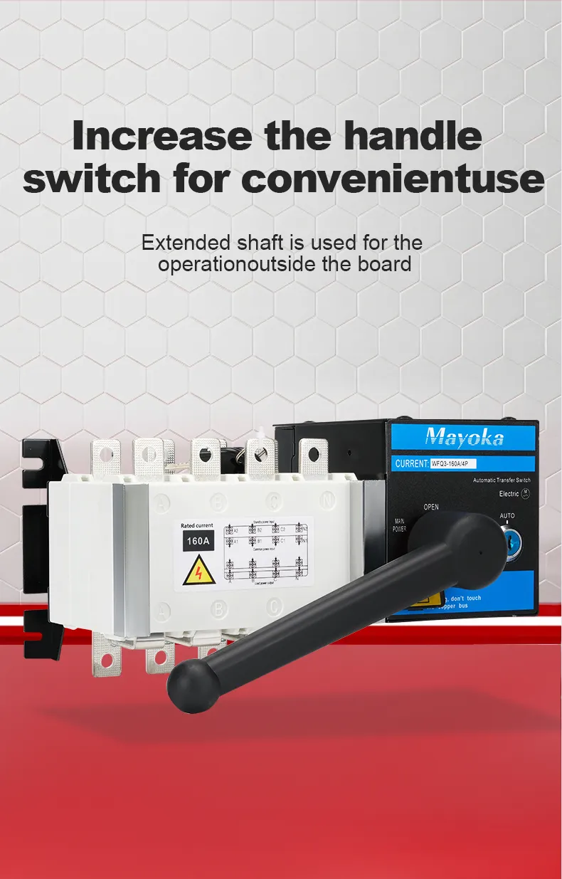 Wfq3-125/4p 125A Three Phase PC Type DIN Rail Automatic Transfer Switch ATS