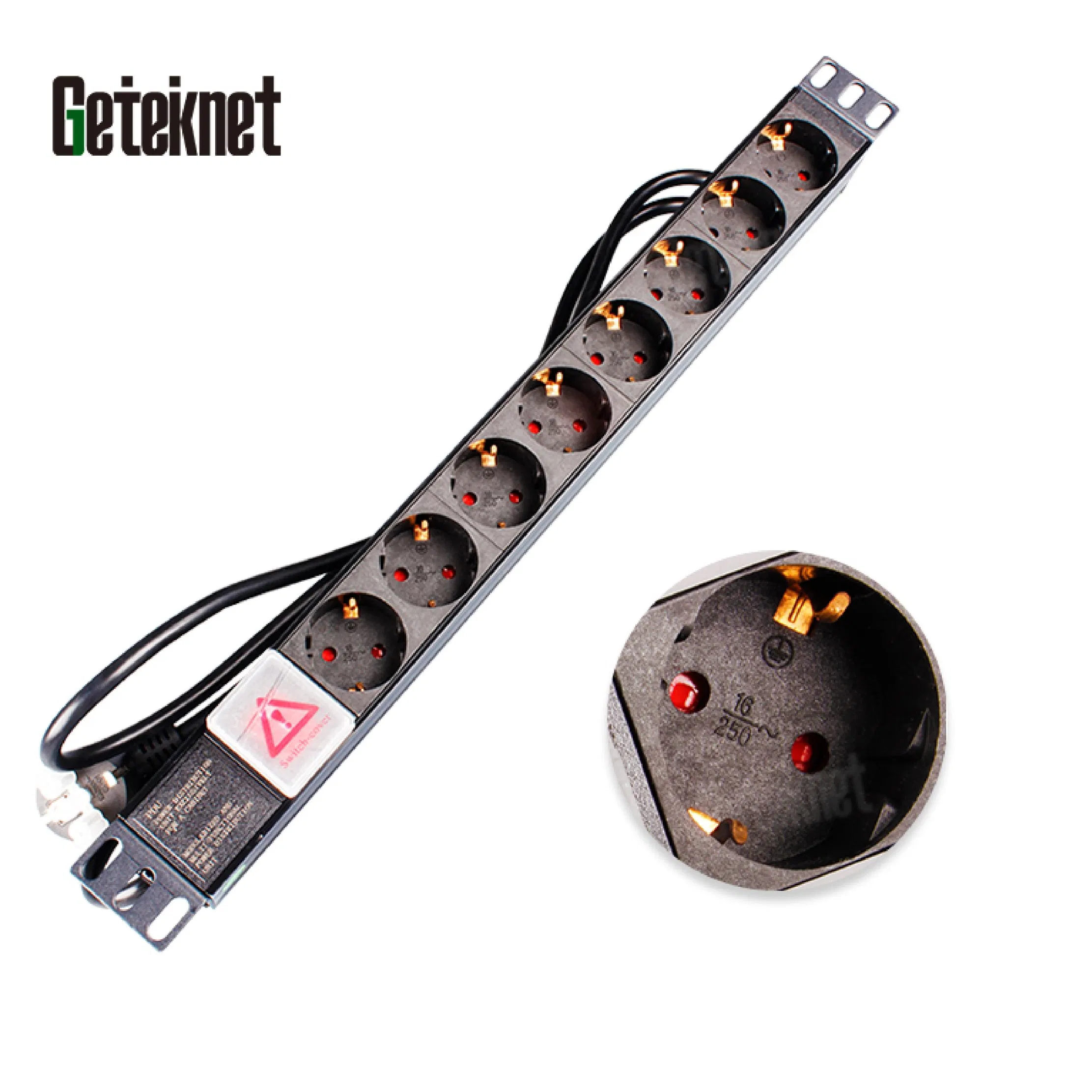 Geteknet OEM ODM Data Center 19 Inch Vertical PDU German EU C13 C19UK Intelligent Smart Rack Mount Power Socket Strip Distribution Unit PDU Unit for Cabinet