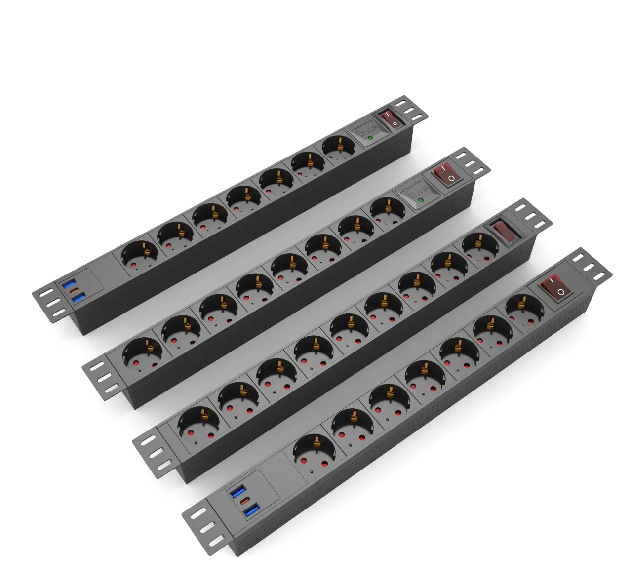 Rack Mount Metered Power Distribution Unit Industrial Surge Protector PDU