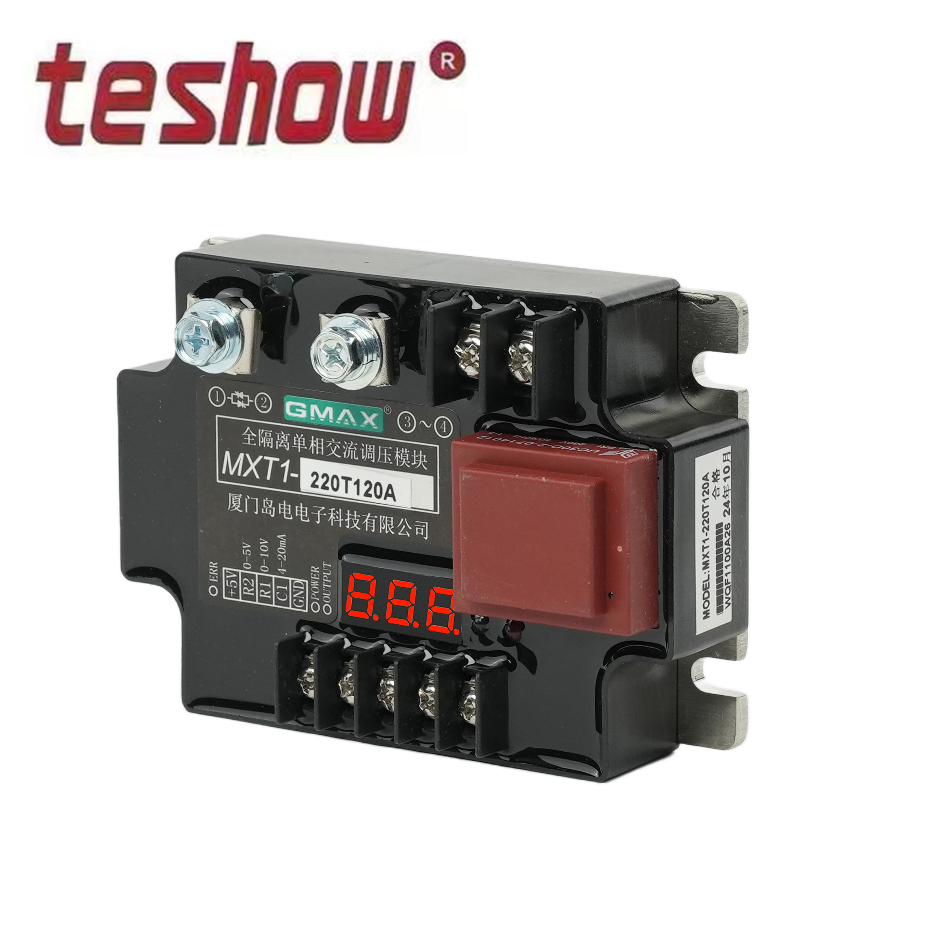 MXT1-220T120A Single Phase 220V Copper Power Regulator AC Current 25kVA 1-Year Warranty 0-10v 4-20mA Input Thyristor