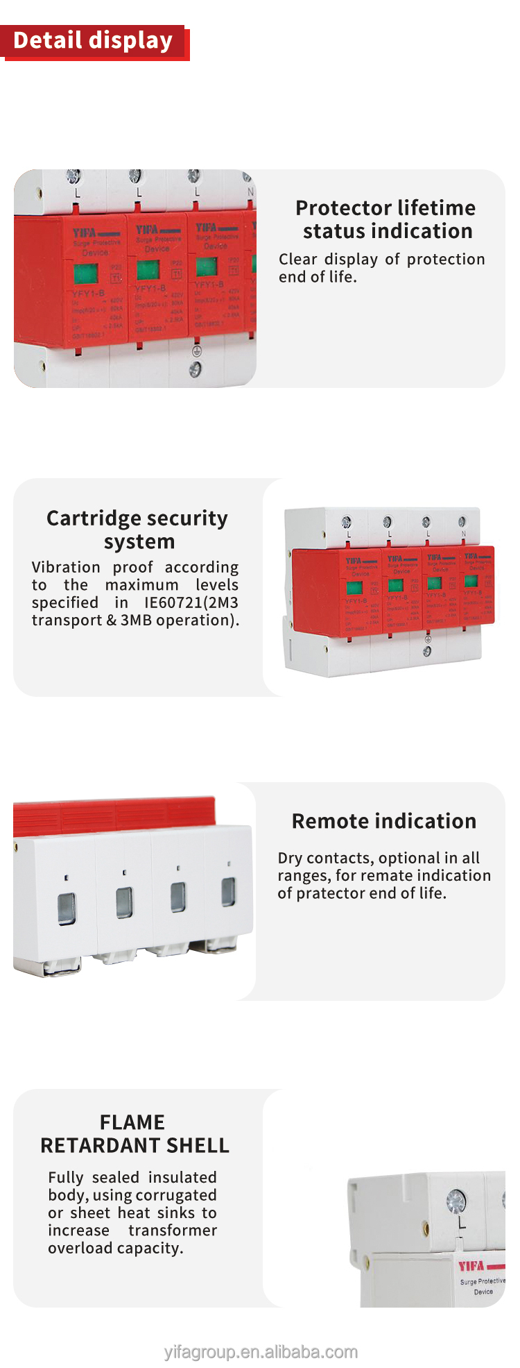 Solar PV DC Surge Arrester Protector 1P 2P 3P 4P 20KA 40KA 500V 600V 800V 1000V 1 2 3 4 Pole T2 SPD Surge Protective Devices