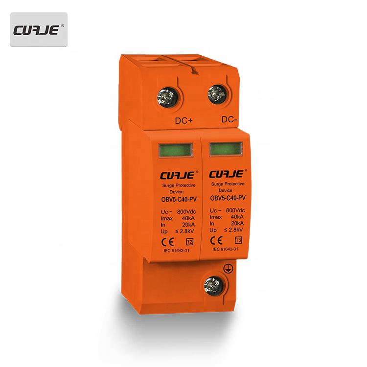 Solar PV 20KA - 40KA 2P 3P DC 500V 600V 800V 1000V Surge Protector Arrester Surge Protective Device SPD