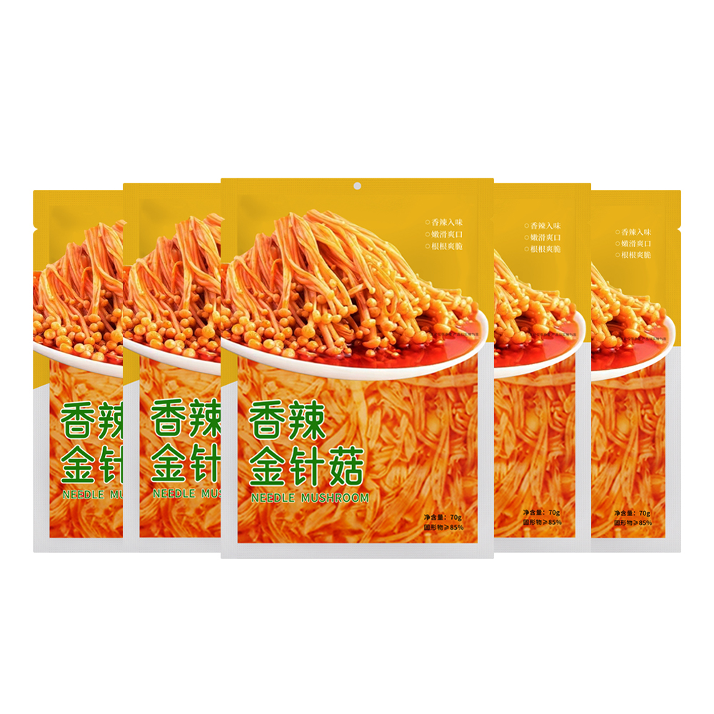 Spicy Szechuan Sauteed Enoki Mushrooms - Ready To Eat