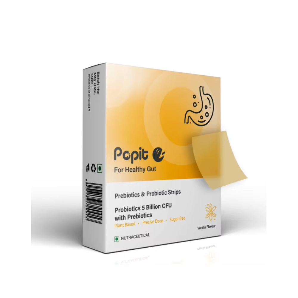 Vanilla Flavor Probiotic Oral Strips with Prebiotic Ingredients