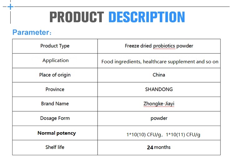 Lactobacillus Gasseri Probiotics Powder Specifications