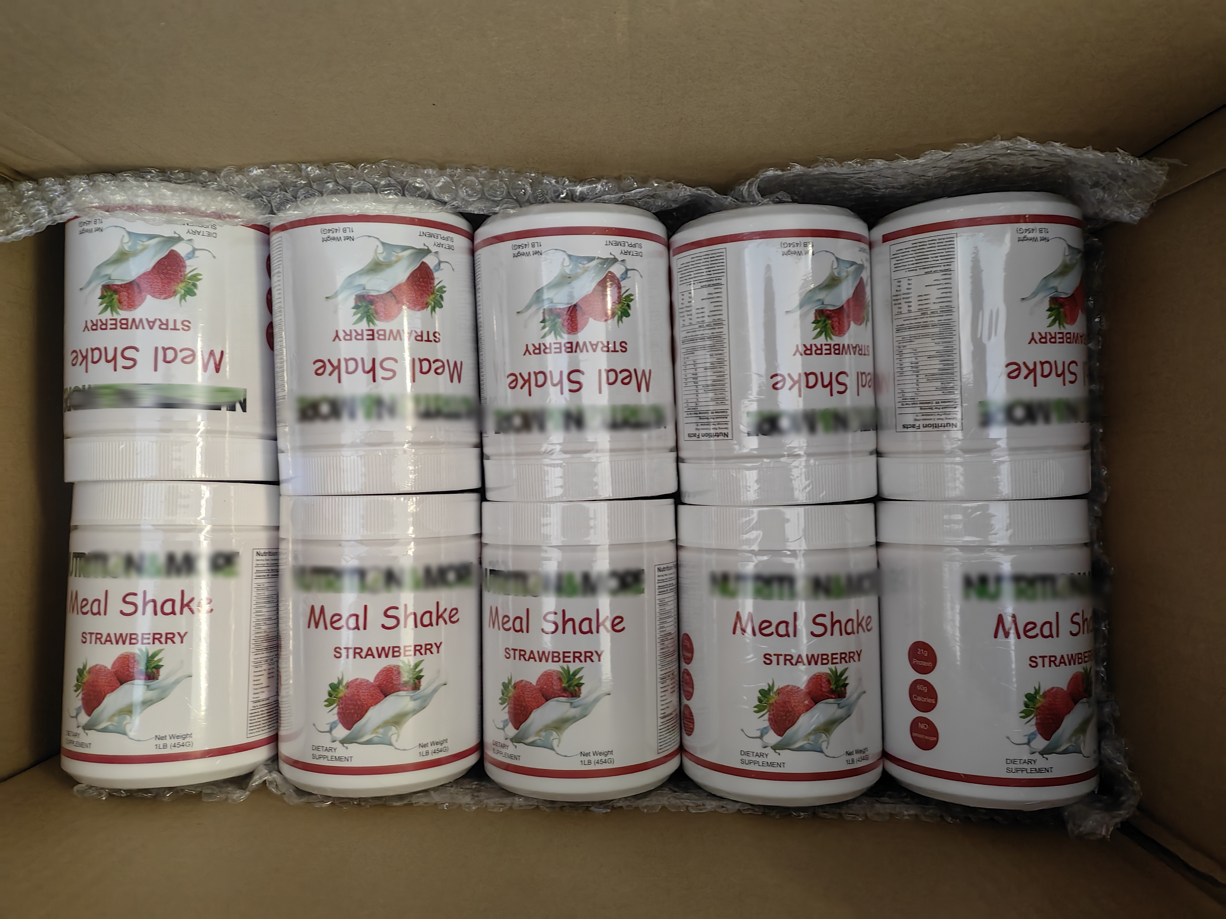 Protein Strawberry Flavor Meal Replacement Powder Including Probiotics and Prebiotics Inside