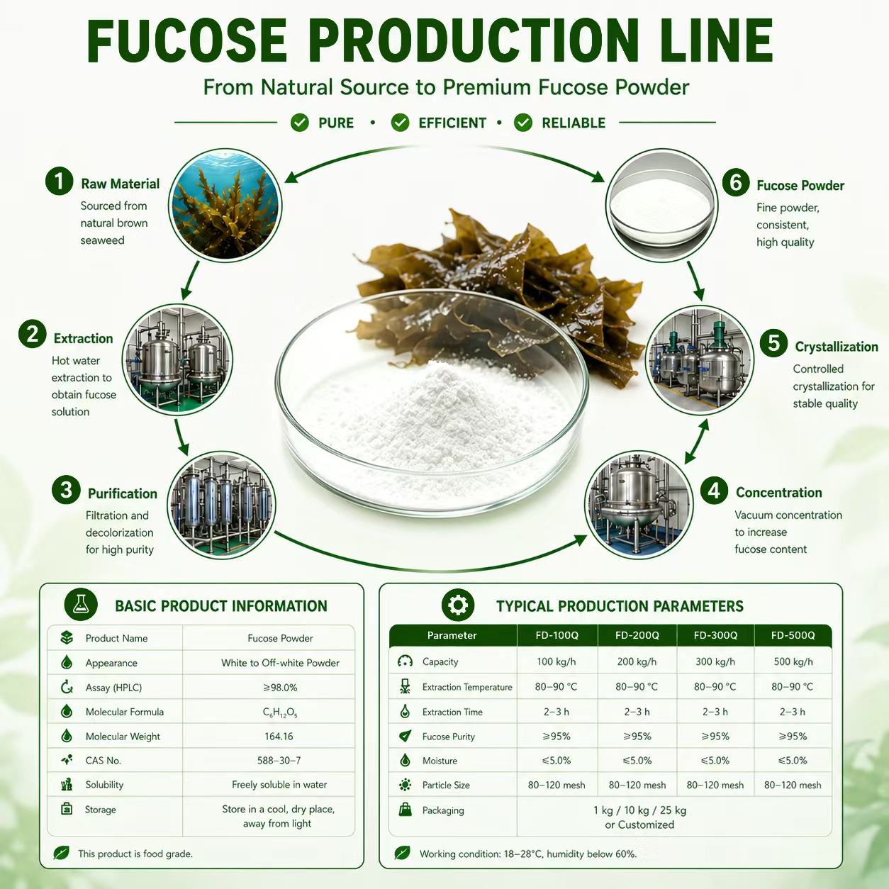 Factory Wholesale Pure L-Fucose CAS 2438-80-4 White Crystal Powder Prebiotic Ingredient for Infant Formula Functional Drinks