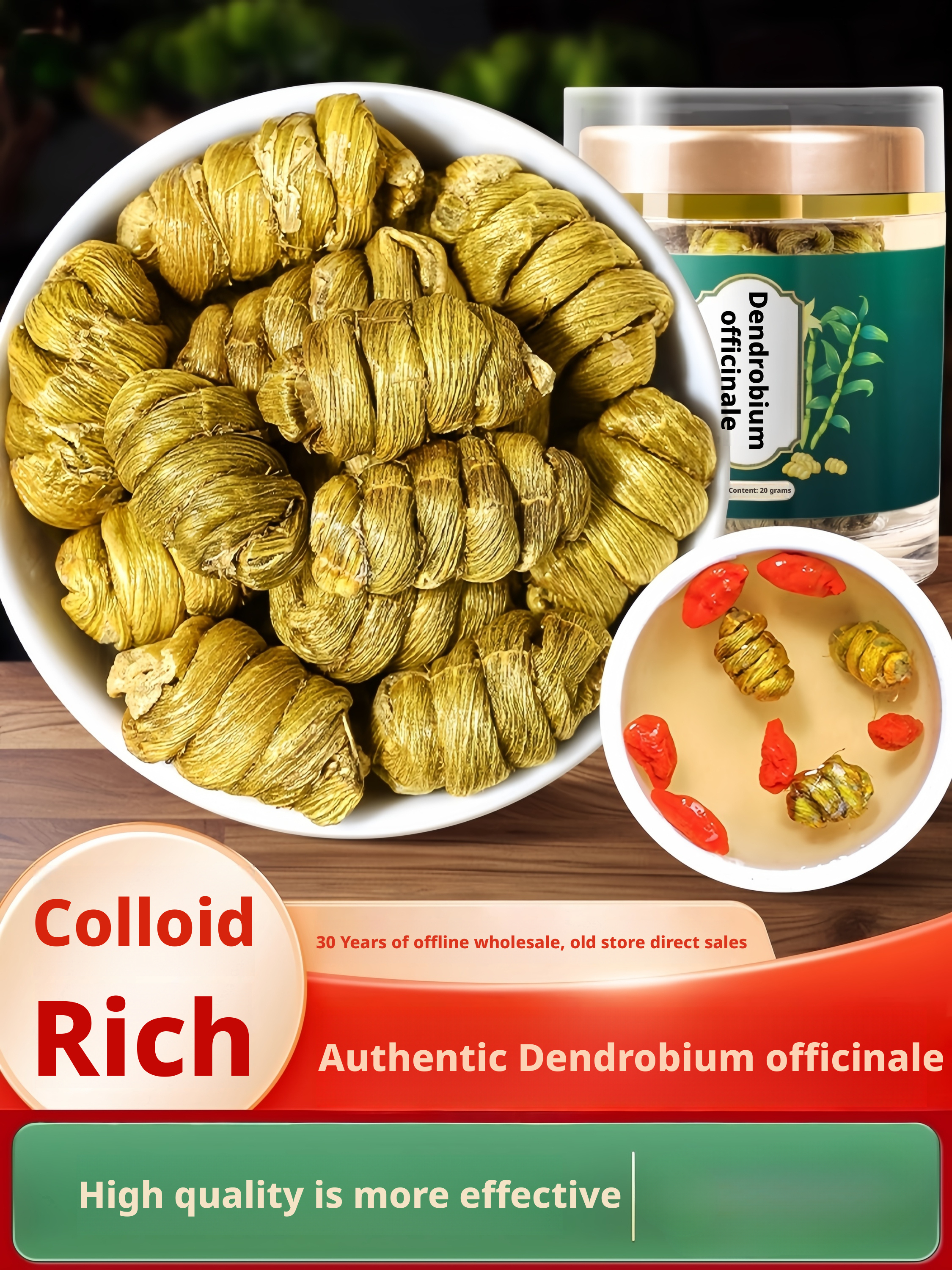 5-Year Growth Authentic Dendrobium Fermenting Powder for Soup Making-Nutritious Ingredients 250g Per Can 1 Year Shelf Life