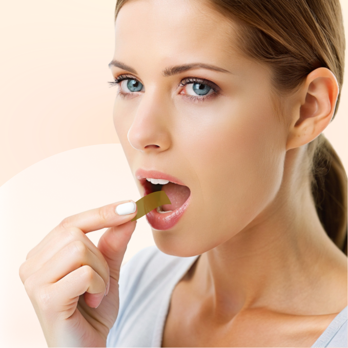 Vanilla Flavor Probiotic Oral Strips with Prebiotic Ingredients