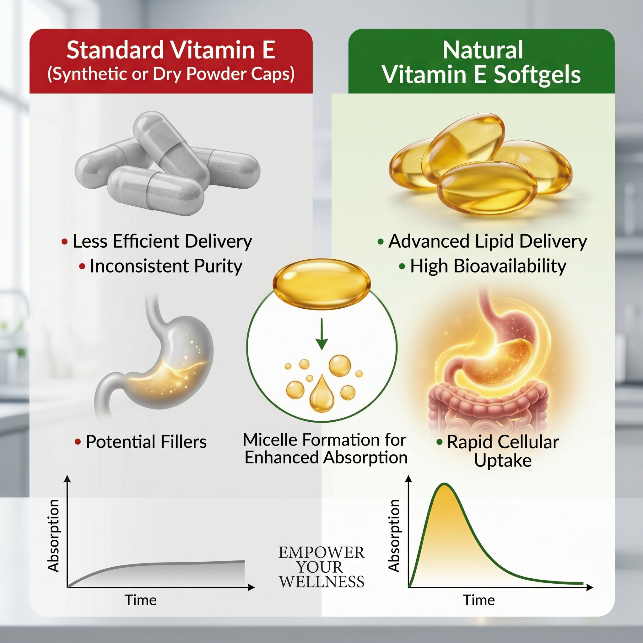 Bulk Wholesale Daily Health Vitamin E Softgels 60 Count Natural Antioxidant Wellness Supplement