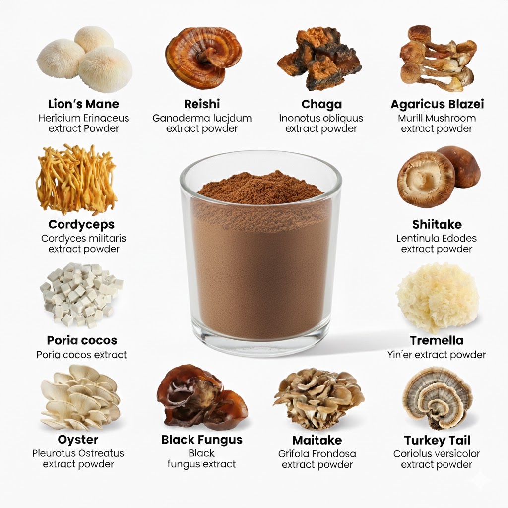 Organic 10 Mushroom Complex Powder 1kg Bulk for Immunity &amp; Brain Health, High Potency Private Label Supplement