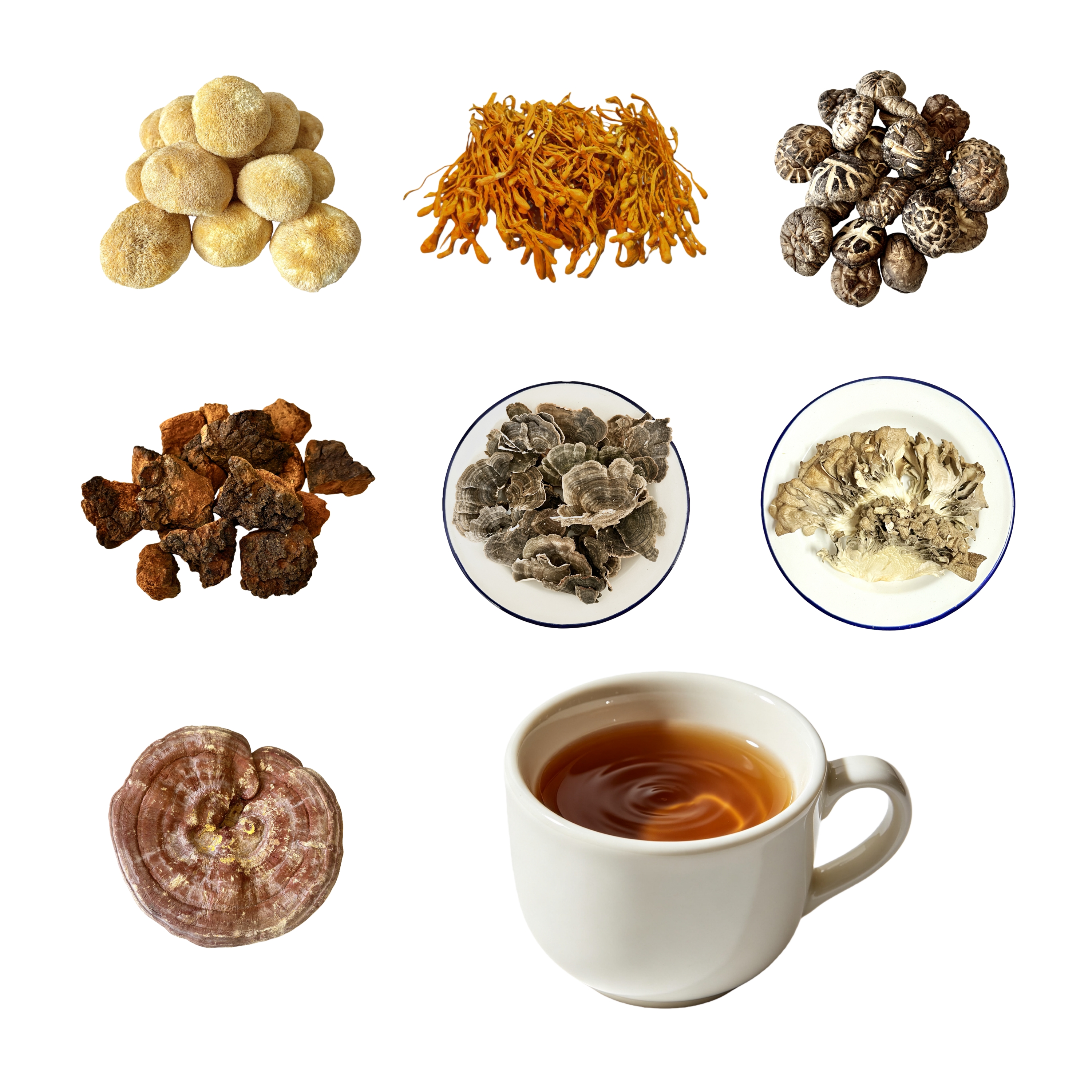 7 In 1 Mushroom Extract Blend Powder 30% Polysaccharides Solid Beverages
