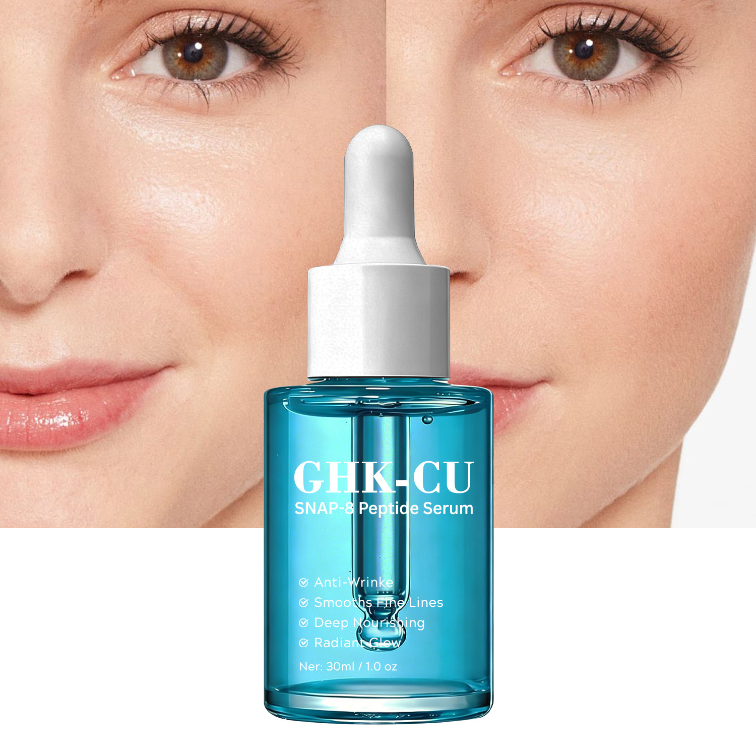 OEM Collagen For Skin And Vitamin C Serum Whitening Pore Minimizer Snap-8 Peptide Ghk-cu Blue Copper Peptide Serum