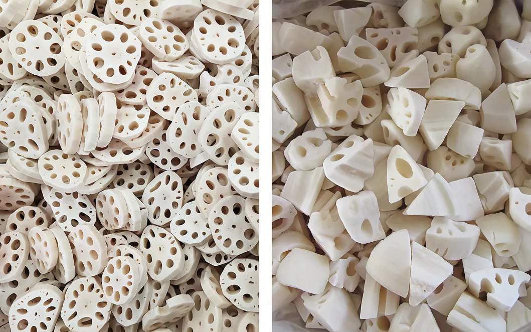 Frozen lotus root sliced and cut sizes
