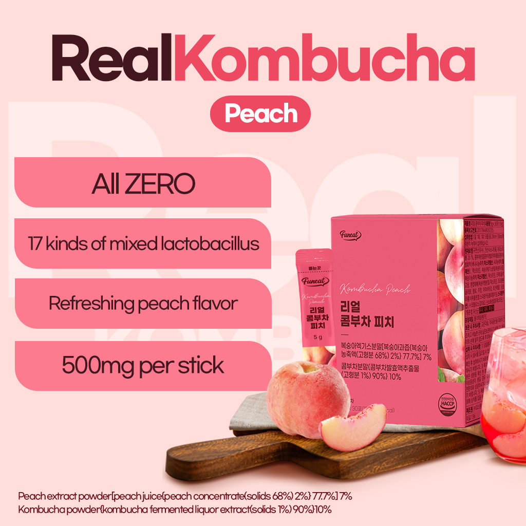 Funeat Real Kombucha Peach Description 1